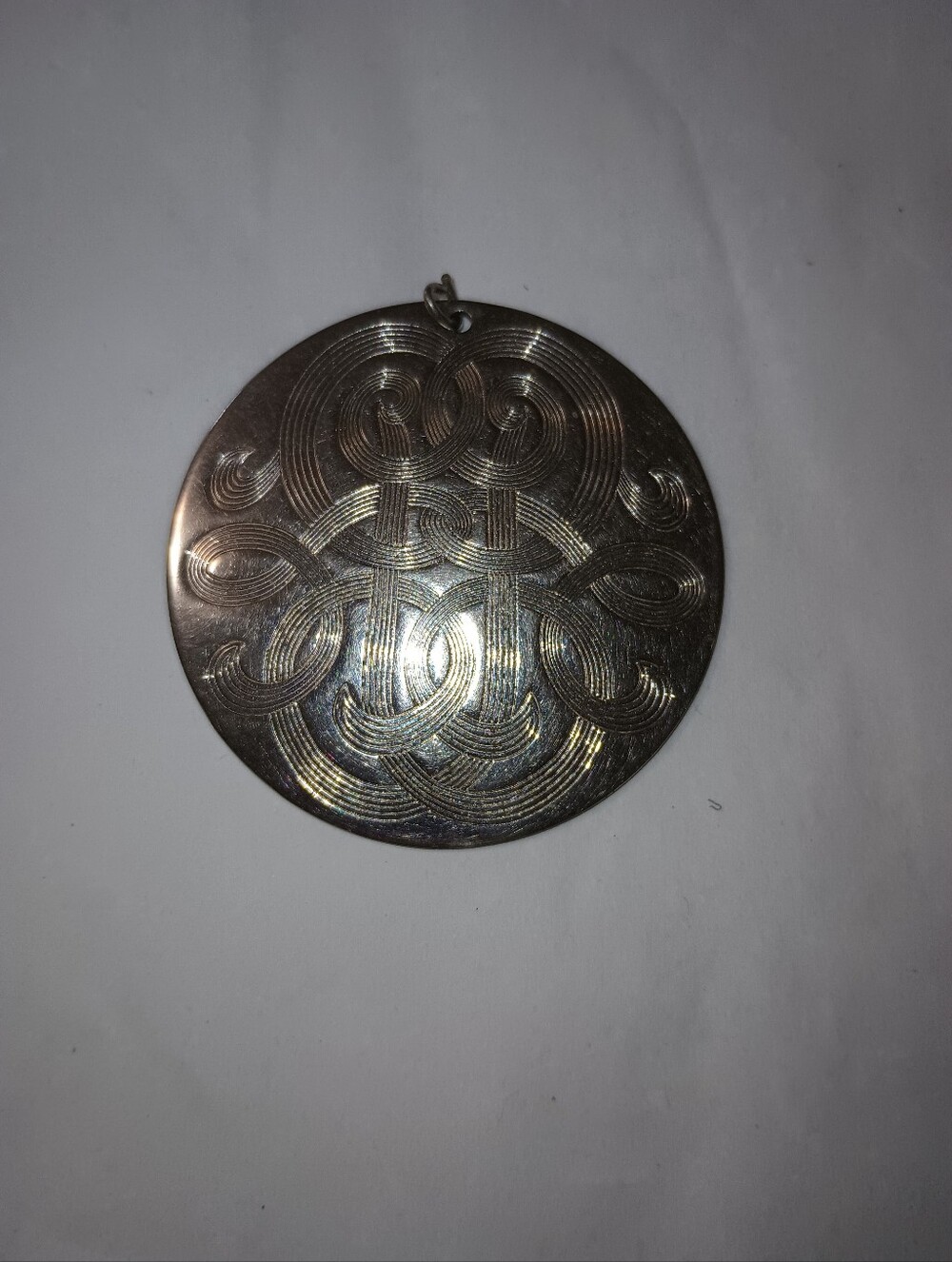 Vintage Celtic Large Silvertone Pendant. Heavy